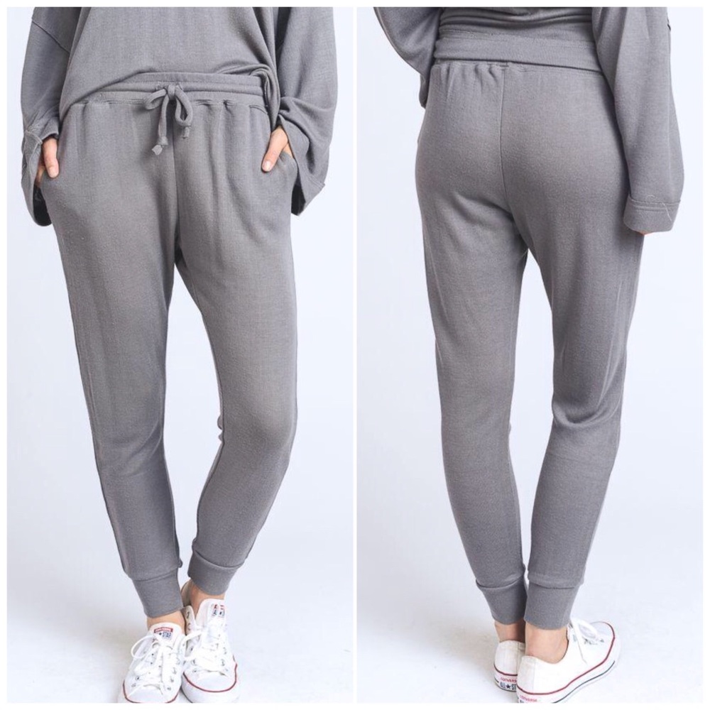 🌻2 for $20🌻 Gray Tapered Drawstring Joggers - Picture 3 of 4